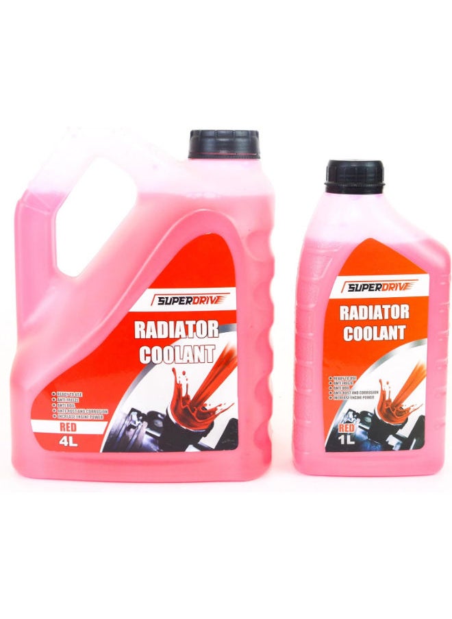 SUPERDRIVE Superdrive Engine Coolant Offer for Car Radiator Anti Freeze & Boil 4L+1L (Red)  - Image 1