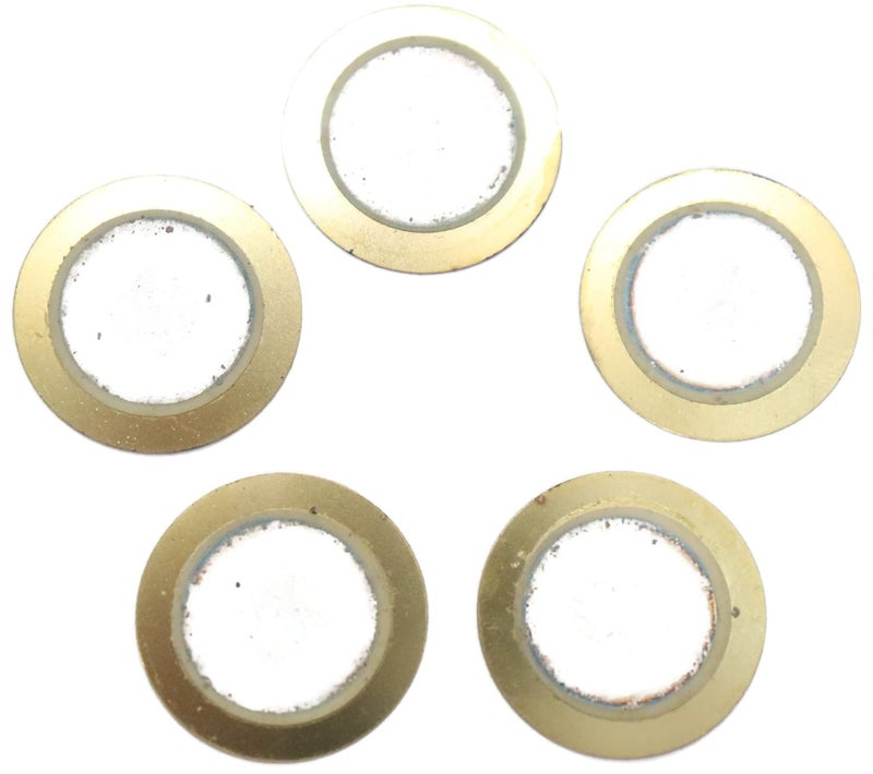 Electronicspices 27 MM Piezo Ceramic Elements Sounder Sensor Trigger Drum Disc + Wire Copper Piezoelectric Buzzer Copper 27mm - PACK OF 10 (27 MM) - Image 2