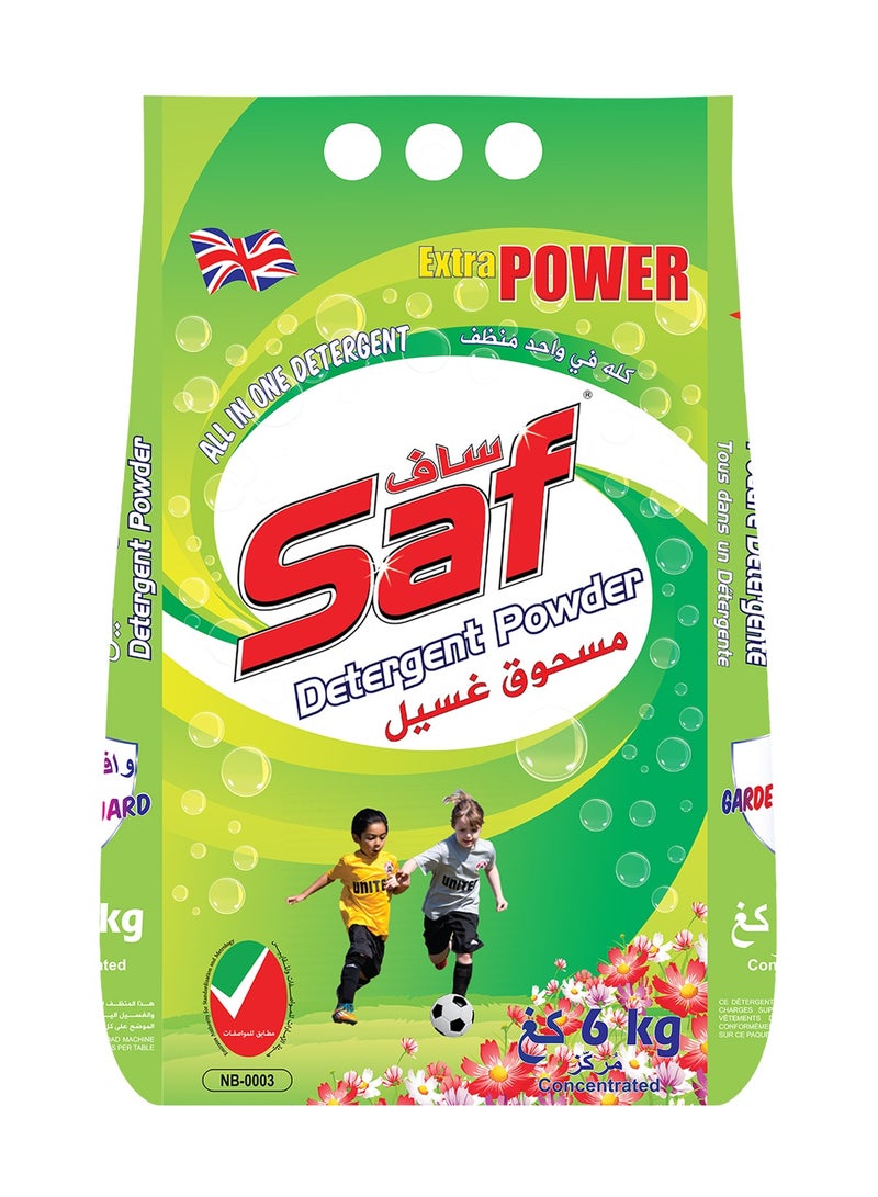 اس اي اف مسحوق غسيل SAF باللون الأخضر 6 كجم | منعش ونظيف قوي | نظافة نظيفة، انتعاش منعش.  - Image 1