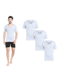 BYC MEN'S U-NECK COTTON UNDERSHIRT (PACK OF 3) - GREY  - Image 1