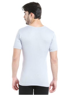 BYC MEN'S U-NECK COTTON UNDERSHIRT (PACK OF 3) - GREY  - Image 5