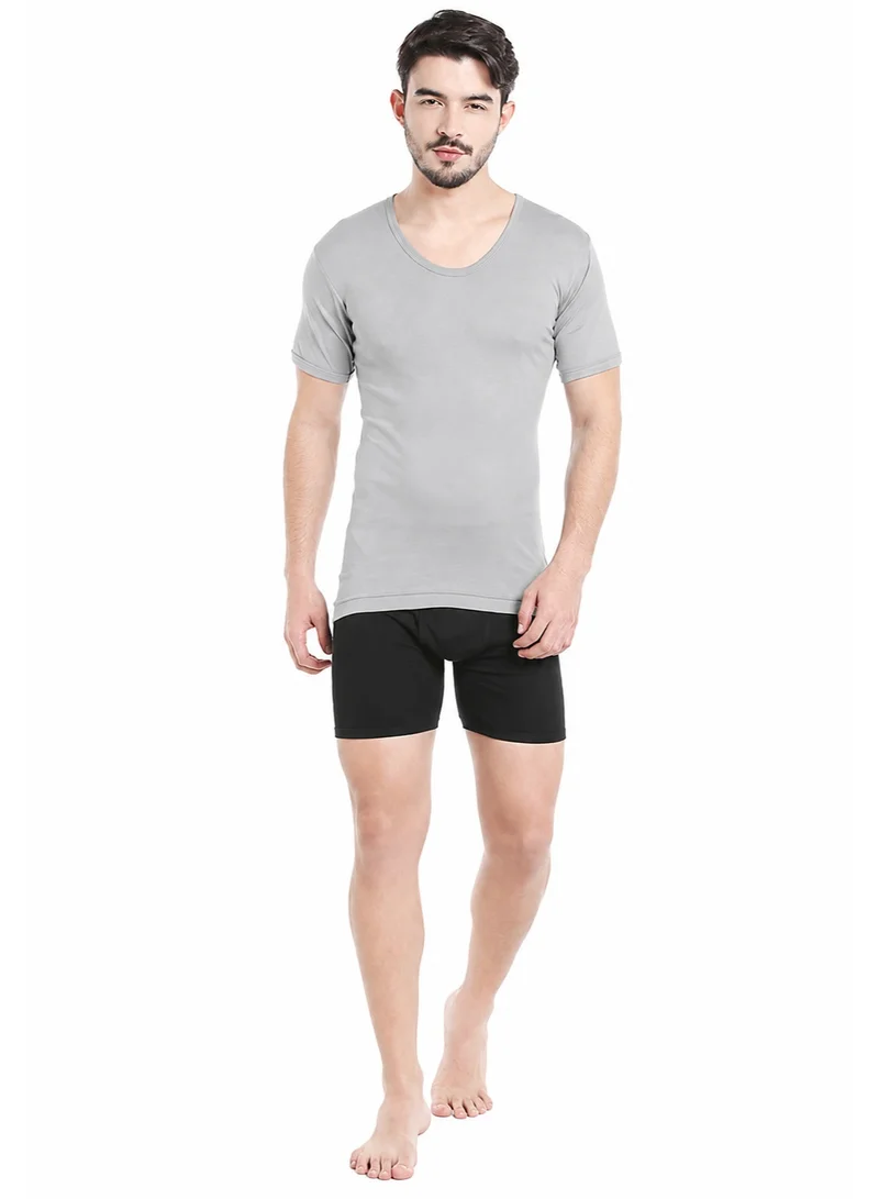 BYC MEN'S U-NECK COTTON UNDERSHIRT (PACK OF 3) - GREY