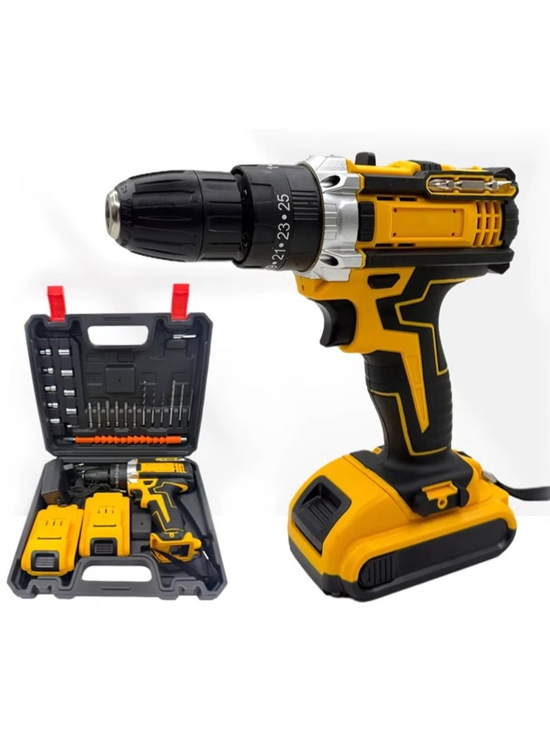 دينكس مثقاب كهربائي، مثقاب كهربائي لاسلكي 21 فولت، محرك فرشاة بسرعتين قابلتين للتعديل و18 تروس من عزم الدوران، الة حفر ثقوب قابلة للتعديل - Image 1