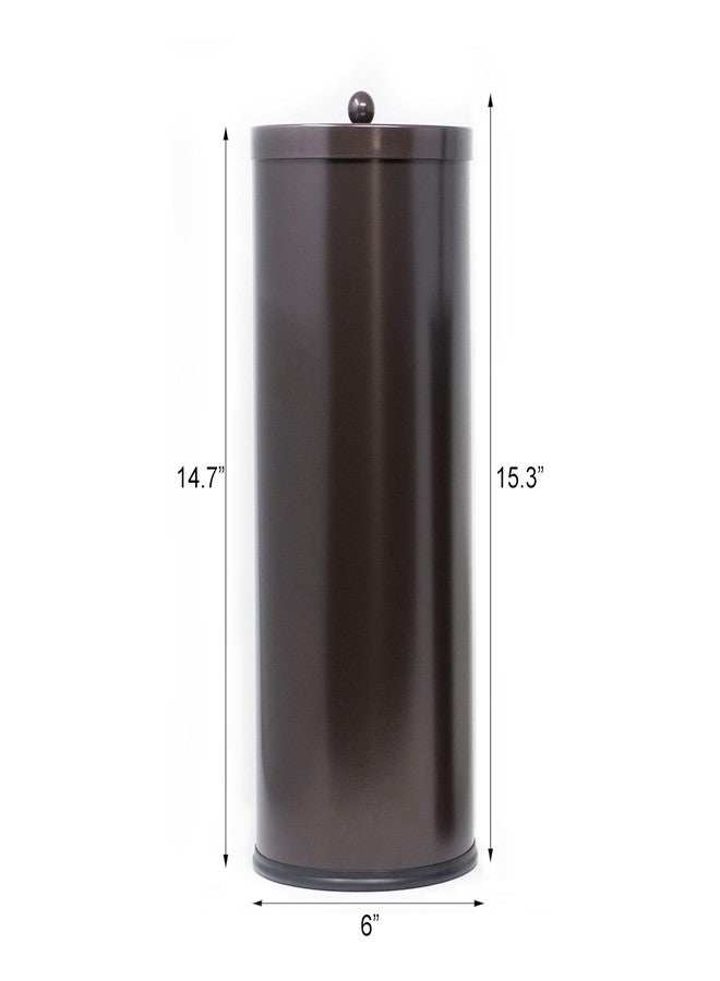 HUJI [2023 Upgraded Version] HUJI Rust Resistant Stainless Steel Toilet Paper Roll Canister Holder w/Removable Base for Bathroom Storage (1 Pack, Toilet Paper Canister) (Bronze) - Image 3