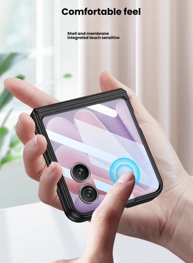 general Compatible with Honor Magic V Flip2 Phone Case Magnetic Hinge with Internal Nickel Ring Wireless Charging Case Film Integrated Shockproof  Scratch-Resistant Convenient  Practical - Image 4