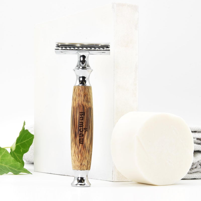 Bambaw Double Edge Safety Razor for Men & Women, Double Edge Razor with 5 Blades, Eco-Friendly Safety Razors, Reusable & Plastic Free â€“ Thick Bamboo Silver - Image 5