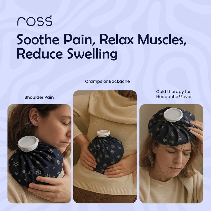ROSS Reusable Ice Bag for Cold Therapy – Fabric Ice Pack for Pain Relief, Injuries, Headaches, Knee, Shoulder, Elbow, Muscle Strain, Swelling – Leak-Proof Waterproof Design with Screw Cap Lid (9 Inch)- Multicolor - Image 4