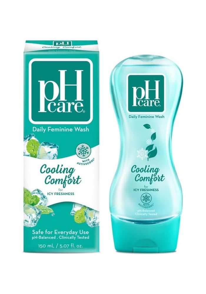 pH Care Cooling Comfort Daily Feminine Wash with Active Cool - 150ml - Image 1