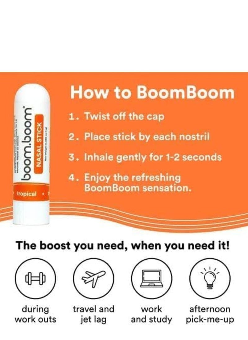 Boom Boom BoomBoom Nasal Stick (4 PCS) | Enhance Breathing + Boost Focus | Breathe Vapor Stick Provides Fresh Cooling Sensation | Aromatherapy Inhaler with Essential Oils + Menthol (Mint, Wintermint, Tropical,Lavender)  - Image 5