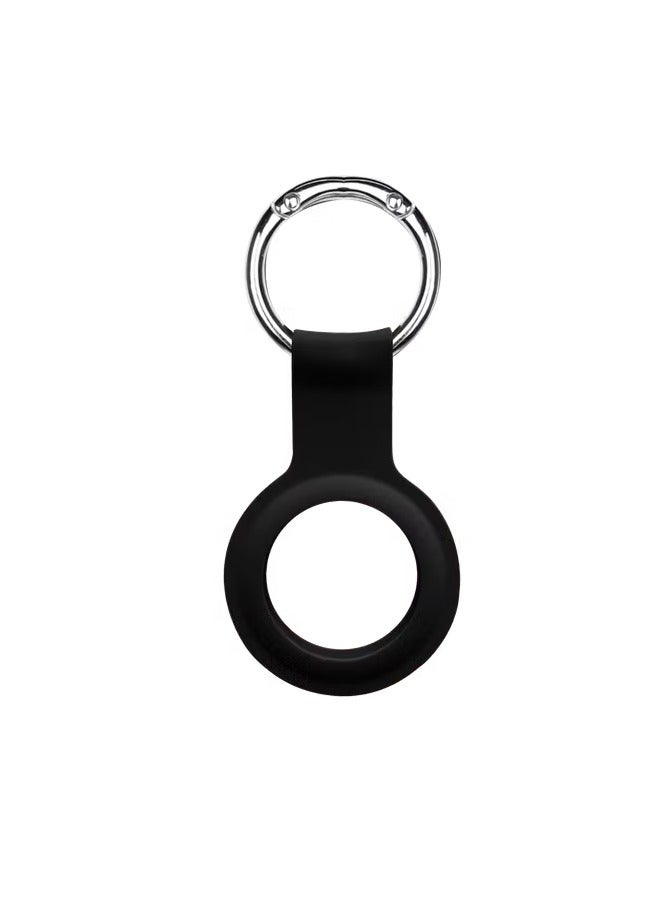 devia Silicone Case with Key Ring Compatible with AirTag / Item Finder / Mini size Key Finder/ Anti-Scratch Case / Protective Skin Cover / Easy to Carry / Anti-Lost Holder / Suitable for AirTag Bluetooth Tracker - Black - Image 1