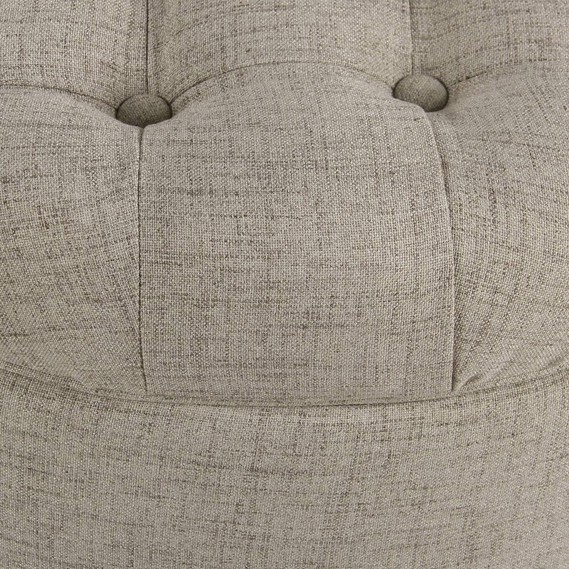Homepop Home Decor Button Tufted Woven Round Storage Ottoman Large - Image 4