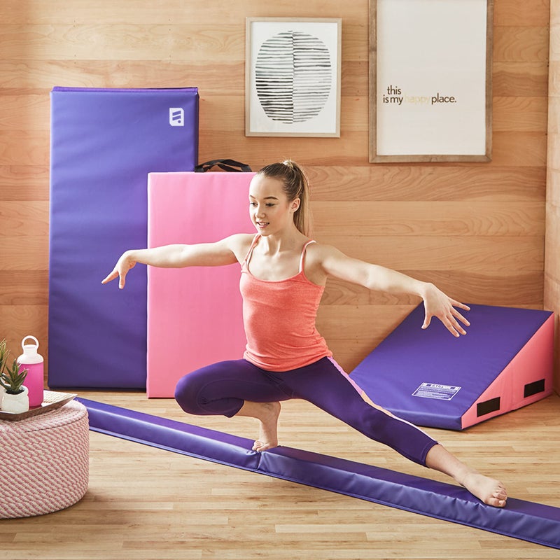 We Sell Mats 9 ft Folding Foam Balance Beam Bar, Portable Gymnastics Equipment for Gymnast, Children or Cheerleaders, Purple - Image 2