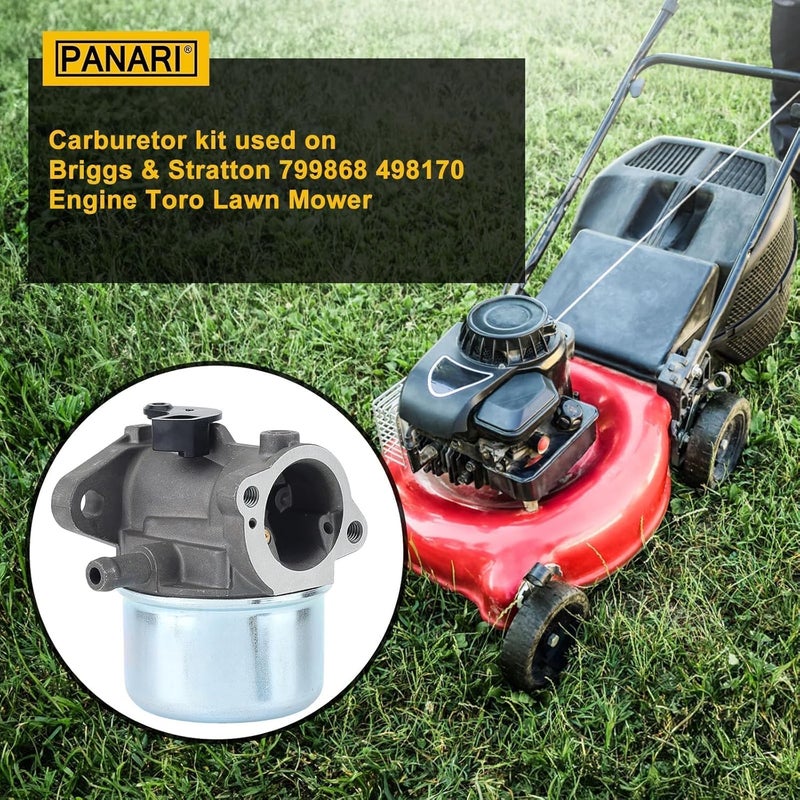 Panari 799868 498170 Carburetor for Brigg-s & Straton 625 6.5 HP 6150N 6150 650 6HP BS 497314 14111 497586 498254 498966 498255 Engine with 491588s Air Filter Cleaner - Image 2