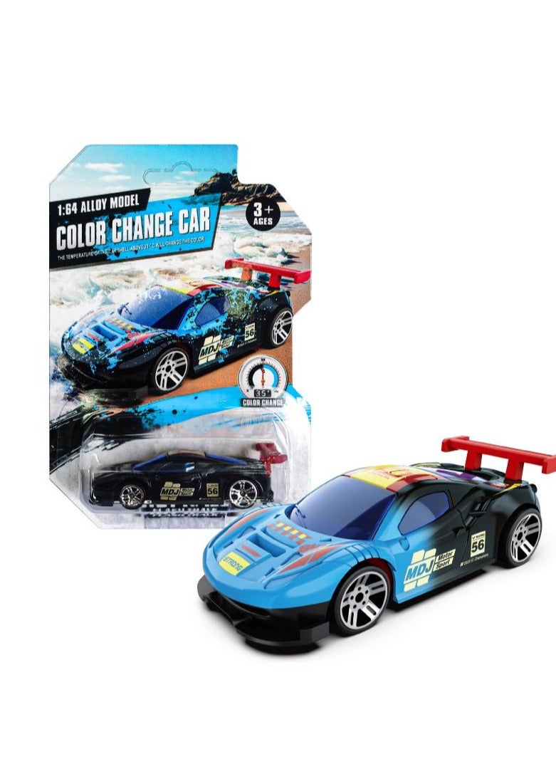 Alloy Car Model 1:64 Temperature Sensitive Color Change Racing Car Shock Resistant Sports after 35°C - Image 1