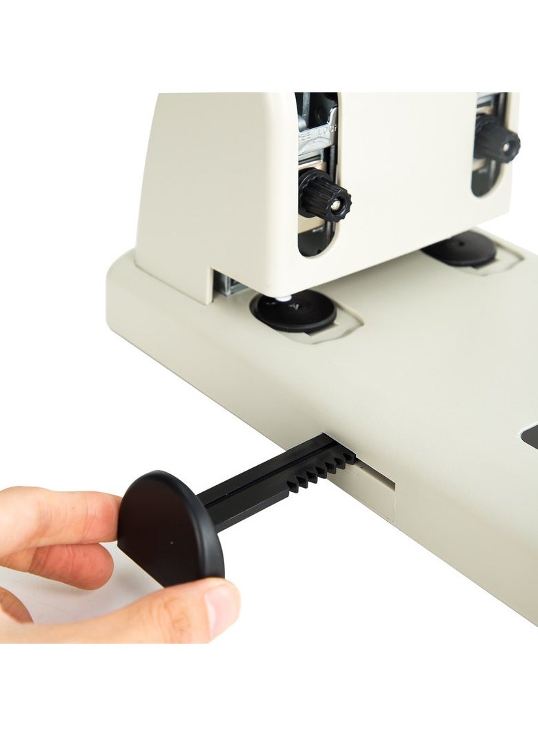 Deli - Deli E0130 Heavy Duty Hole Punch, 80mm Hole Distance, Φ6mm Hole Diameter, Plastic + Metal, Max. 100 Sheets, White, 1PCS/Color Box – Ideal for Office & School Use - Image 1