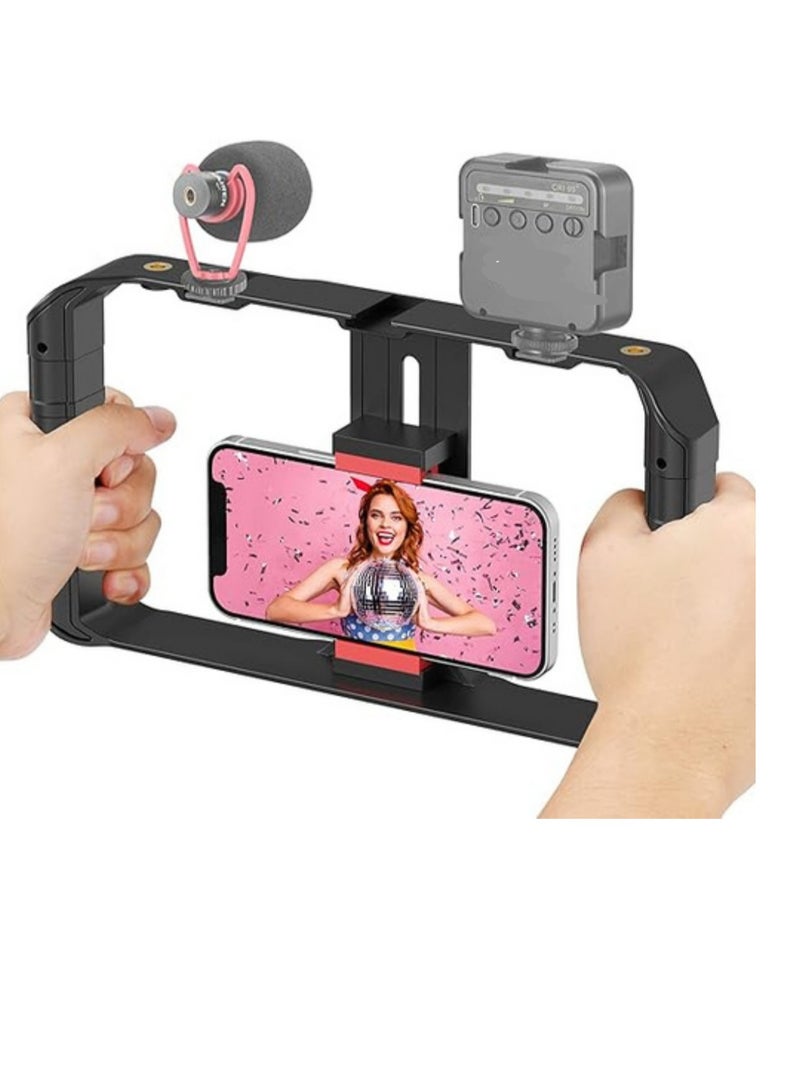 Rig Pro Smartphone Video Rig – Stabilizer Grip with Tripod & Cold Shoe Mount for iPhone, Samsung & More  - Image 1
