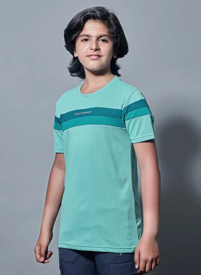 Technosport Technosport Contrast Panel Round Neck T-Shirt