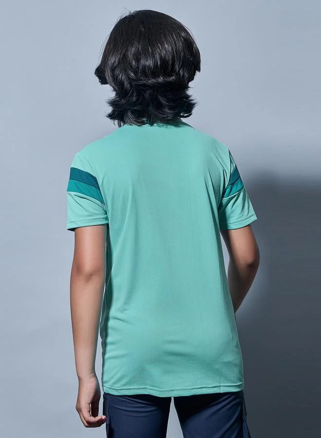 Technosport Technosport Contrast Panel Round Neck T-Shirt