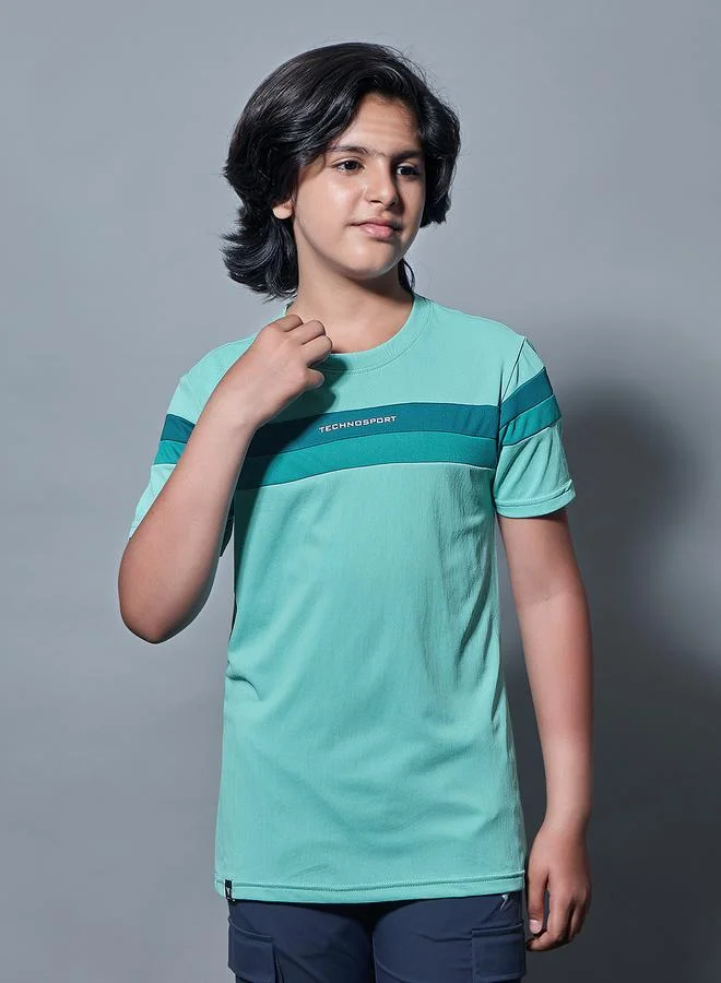Technosport Technosport Contrast Panel Round Neck T-Shirt