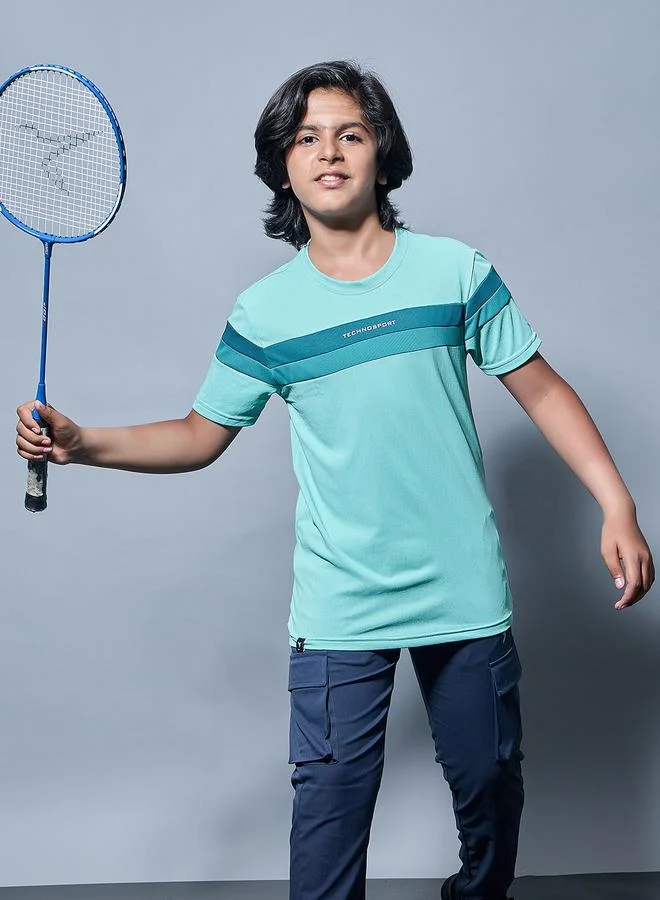 Technosport Technosport Contrast Panel Round Neck T-Shirt