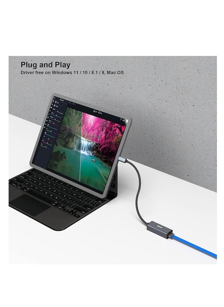 Benfei - BENFEI USB A/C to RJ45 Adapter New USB 2.0 to 100 Gigabit Ethernet LAN Network Adapter - Image 1