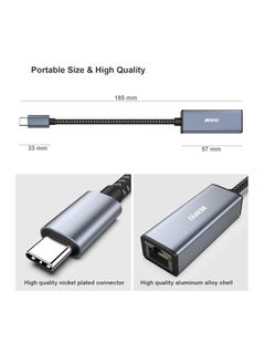Benfei BENFEI USB A/C to RJ45 Adapter New USB 2.0 to 100 Gigabit Ethernet LAN Network Adapter  - Image 3