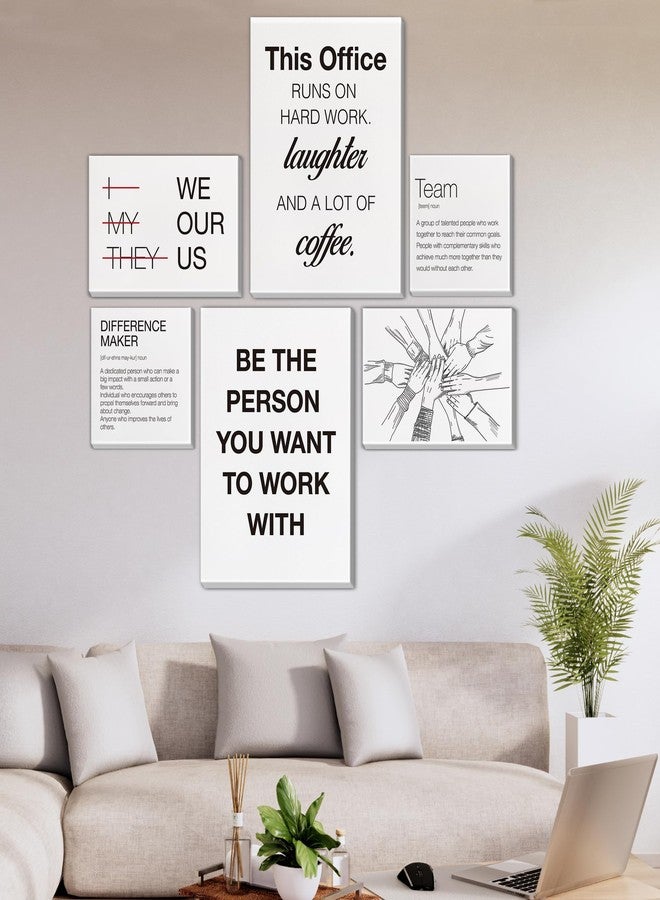 Nvhai Inspirational Wall Decor for Office Teamwork Wall Art Motivational Posters Set of 6 Framed Modern Office Team Canvas Artwork, Team Gifts - Image 3