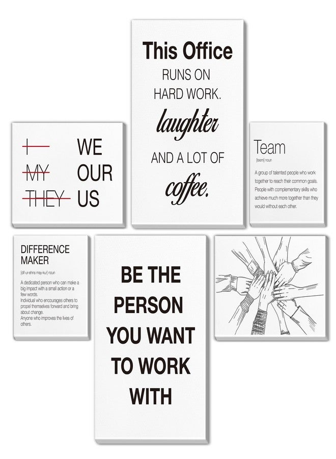 Nvhai Inspirational Wall Decor for Office Teamwork Wall Art Motivational Posters Set of 6 Framed Modern Office Team Canvas Artwork, Team Gifts - Image 1
