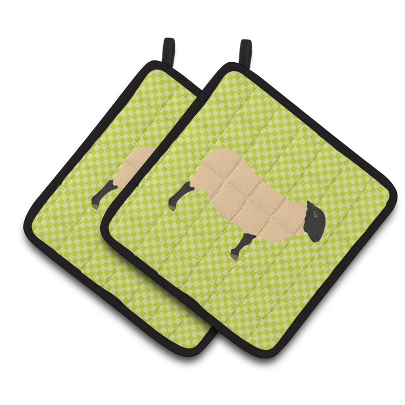 Caroline's Treasures ""Caroline's Treasures Suffolk Sheep Green Decorated Pot Holder  7.5"""" x 7.5"""""" 