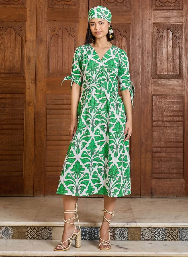 ساسافراس Floral Print Midi Dress for Women