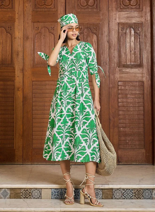 ساسافراس Floral Print Midi Dress for Women
