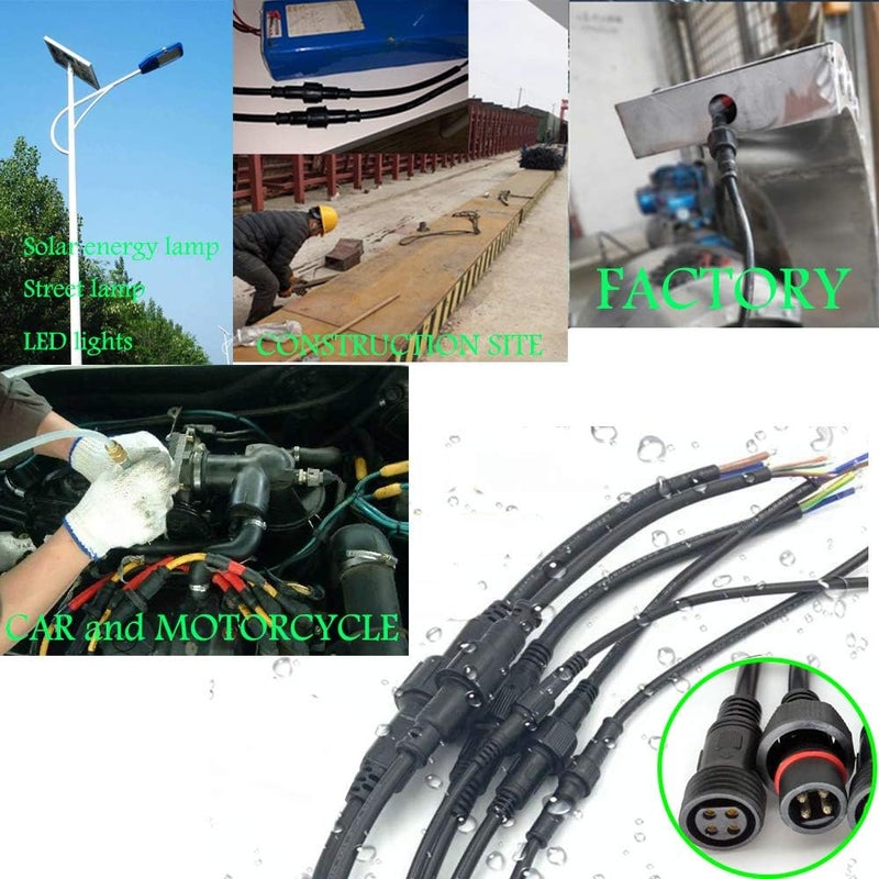 dstfuy 4 Wire Plug Connector,16AWG Male Female Plug LED Connector with IP65 Waterproof Wire Connectors,20CM Extension Cable for Car,LED Strip Lights. - Image 2