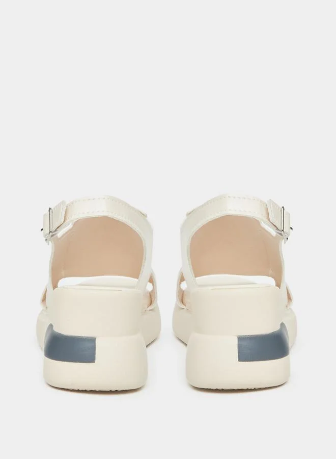 Styli Solid Slingback Platform Sandals