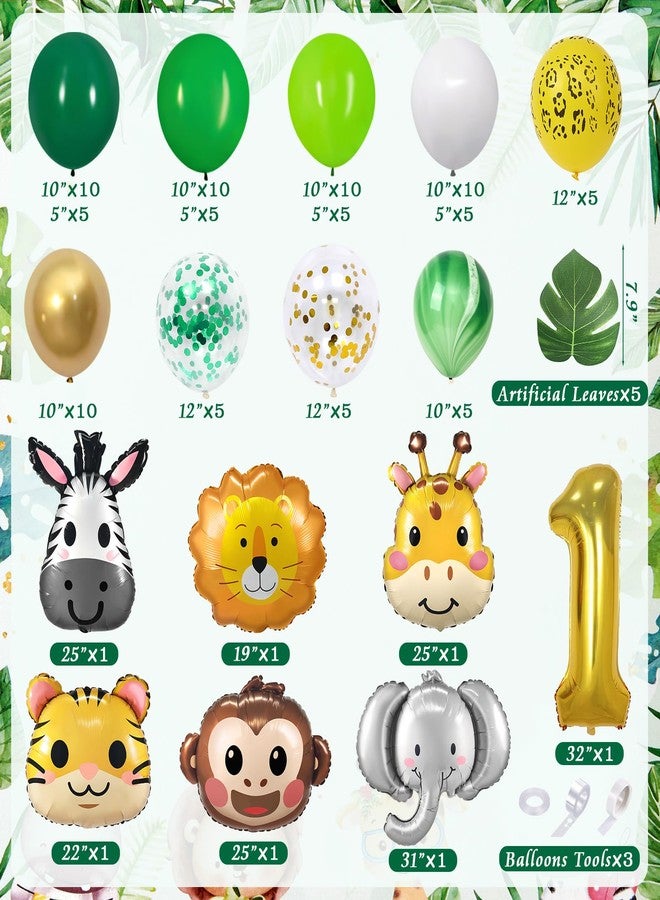 Winrayk Wild One Birthday Decorations Party Supplies, 1st First Birthday Decorations for Boy or Girl - Balloon Box, High Chair & Photo Banner, Backdrop, Jungle Safari Foil Balloon Arch, Hat, Poster - Image 2
