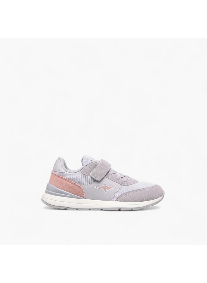 kangaROOS Girls' Logo Print Sports Shoes with Hook and Loop Closure