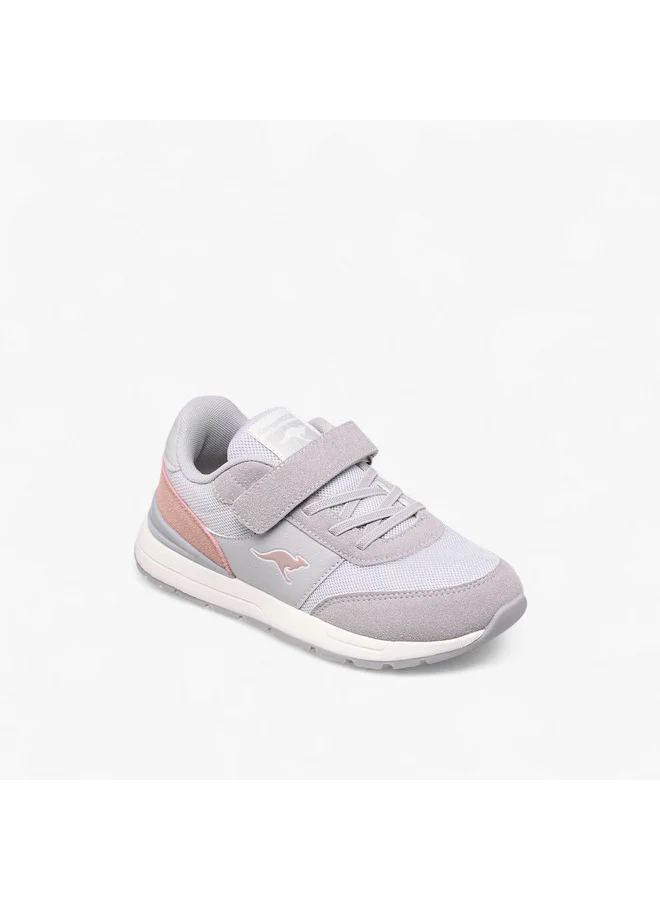 كانغاروس Girls' Logo Print Sports Shoes with Hook and Loop Closure