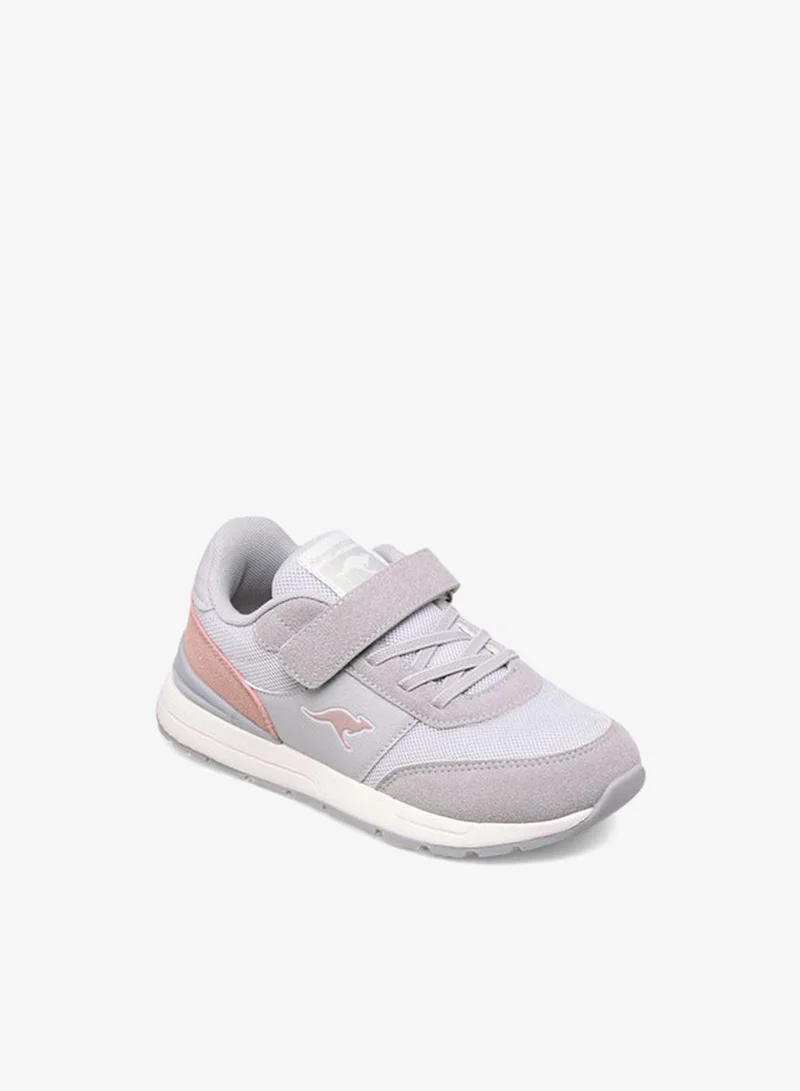 kangaROOS Girls' Logo Print Sports Shoes with Hook and Loop Closure