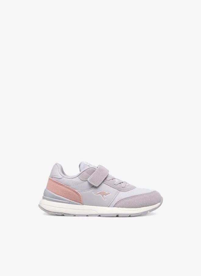 kangaROOS GREY Girls' Logo Print Sports Shoes with Hook and Loop Closure for Women | Best Price UAE