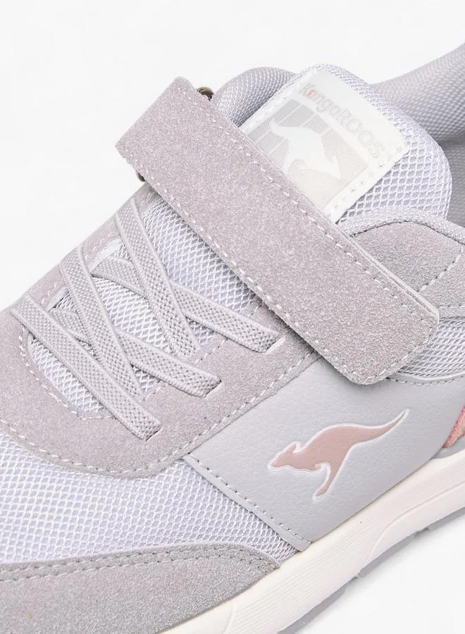 Kangaroos GREY Kangaroos Girls Logo Print Hook & Loop School Walking Shoes for Women | Best Price UAE