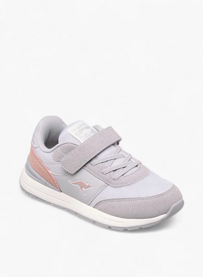 Kangaroos GREY Kangaroos Girls Logo Print Hook & Loop School Walking Shoes for Women | Best Price UAE