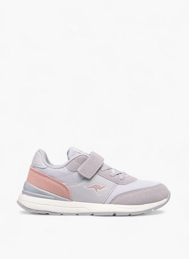 Kangaroos GREY Kangaroos Girls Logo Print Hook & Loop School Walking Shoes for Women | Best Price UAE