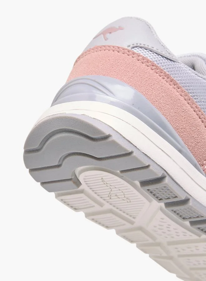 Kangaroos GREY Kangaroos Girls Logo Print Hook & Loop School Walking Shoes for Women | Best Price UAE