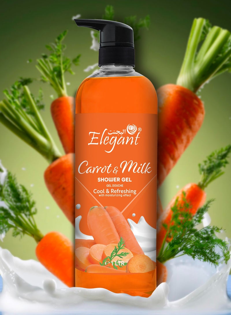 Elegant 6-Pieces Carrot & Milk Shower Gel 1 Liter - Image 2