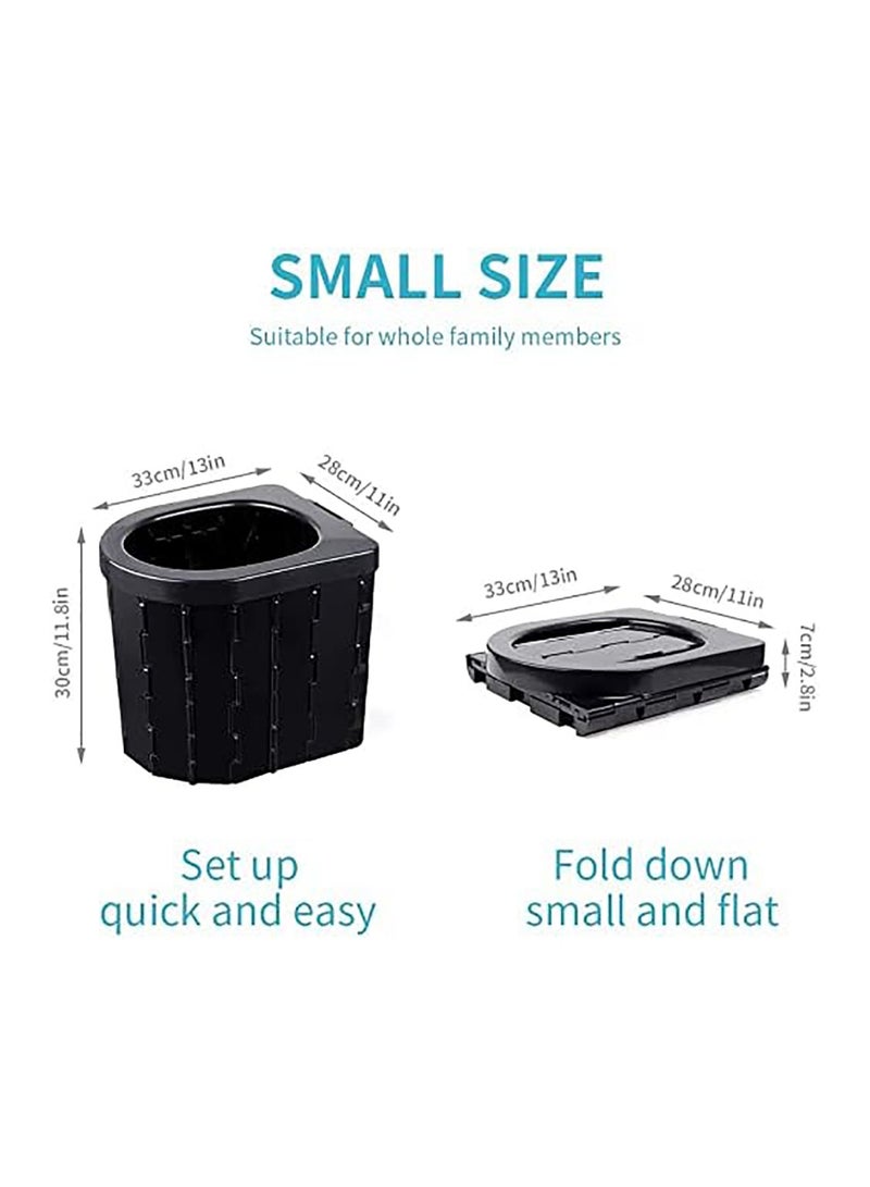 Portable Toilet Camping Toilet Outdoor Toilet Car Toilet Folding Stool Travel Potty Suitable for Camping Hiking Boating Traffic Jam (Black) - Image 4