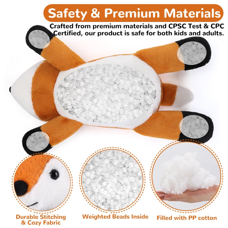 gnomantic Fox Weighted Stuffed Animals - 28 Inch 5.0 Pounds Weighted Plushies Fox - Large Plush Stuffed Animals Pillow - Cute Plush Toys Gifts for Kids & Adults - Image 2