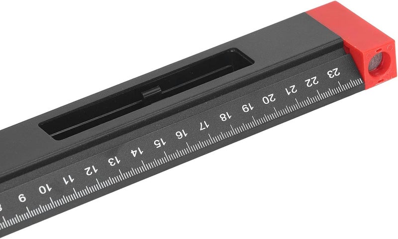 Miter Saw Protractor Metal Angle Measurement Finder Gauge, Cutting Angle Guide Tool with Bubble Level, Engraved Scale for Woodworking, Includes Scribing Needles (Black Red) - Image 4