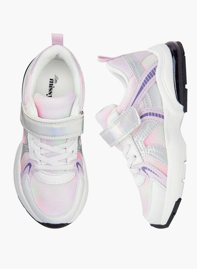Little Missy Girls' Hook And Loop School Sneakers