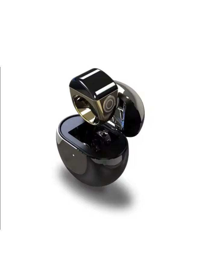 Zinc Alloy Smart Ring Bluetooth Connection Outdoor Portable Counting Multi-function-Color:Black 22mm  - Image 1