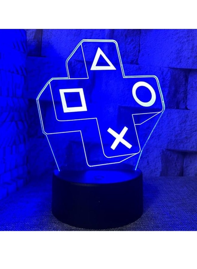 Arabest 3D Night Lamp Gaming Room Desk Setup Lighting Decor On The Table Game Console Icon Logo Sensor Light For Kids Bedside Gift (Color : 7Color Crack base, ) - Image 1