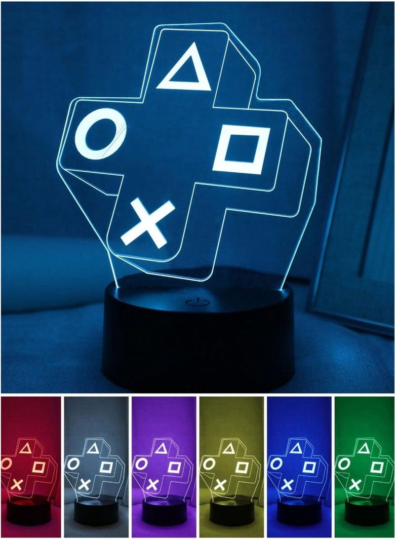 Arabest 3D Night Lamp Gaming Room Desk Setup Lighting Decor On The Table Game Console Icon Logo Sensor Light For Kids Bedside Gift (Color : 7Color Crack base, ) - Image 3